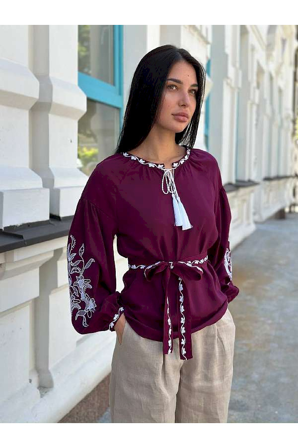Burgundy Embroidered Vyshyvanka Harmony